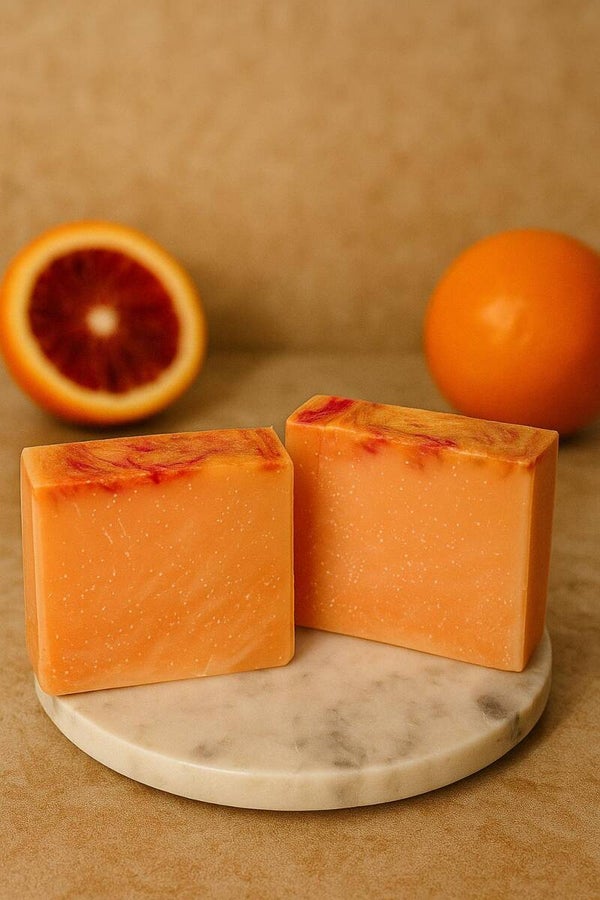 Blood Orange Artisan Soap - Handcrafted with Lard Soybean Tallow & Olive Oil for Invigorating Citrus Scent
