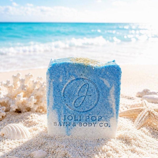 Handcrafted Artisan Saltwater Linen Sea Salt Soap Bar, Fresh Coastal Linen Scent, Small Batch Bath & Body Soap