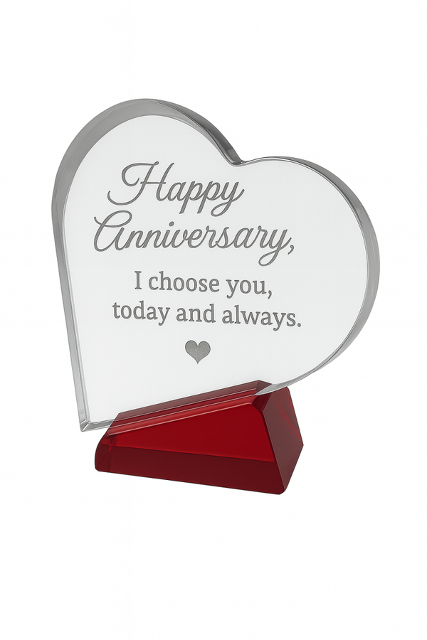 7" Heart Crystal Keepsake – Personalized Laser Engraved Gift