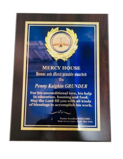 Wooden Plaques with Metal Plate