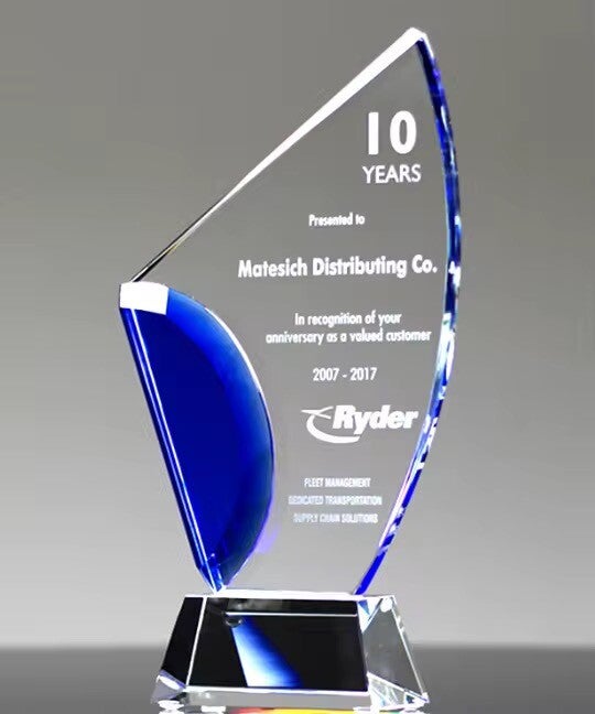 Blue Edge Crystal Award – 10”