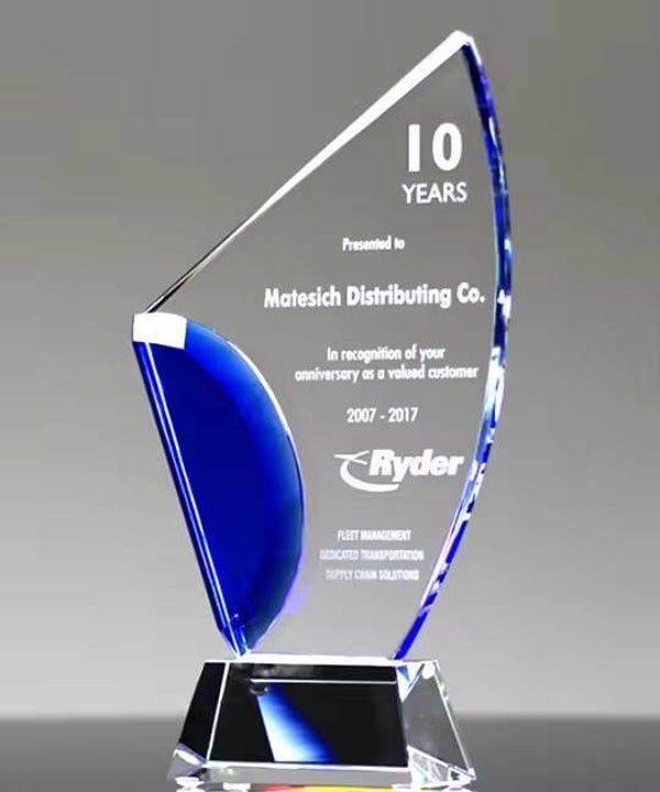 Blue Edge Crystal Award – 10”