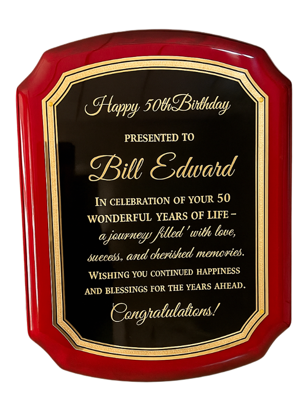 Custom Wooden Award Plaque – 9x12” Elegant Recognition Gift