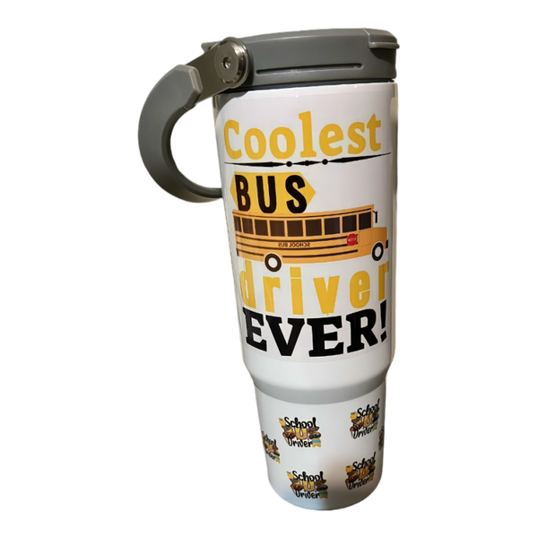 30 oz Custom Tumbler with Handle and Straw Lid