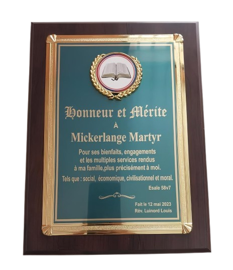 Wooden Plaques With Mini Frame- 9x12