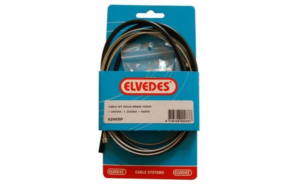 rem kabelkit Elvedes 1000mm / 1250mm verzinkt - zwart voor rem 