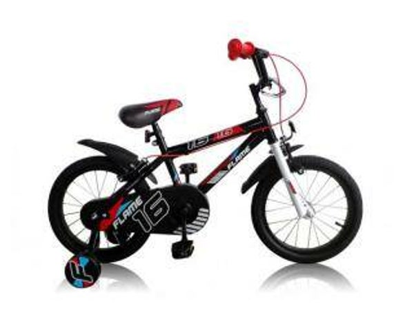 kinderfiets flame 16" met steun wielen 