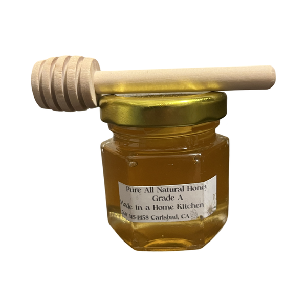 2 oz glass jar (wooden dipper included)
