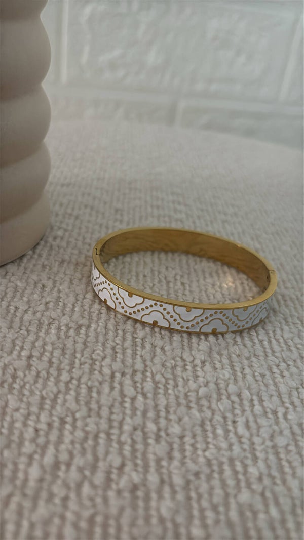 Bracciale quadrifoglio bianco