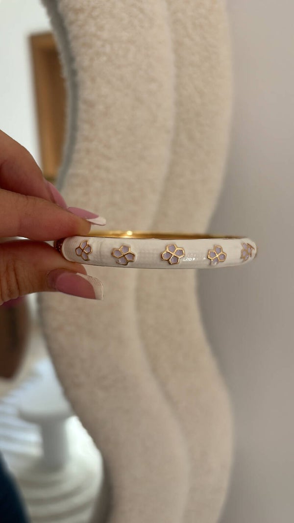 Bracciale retrò flowers white