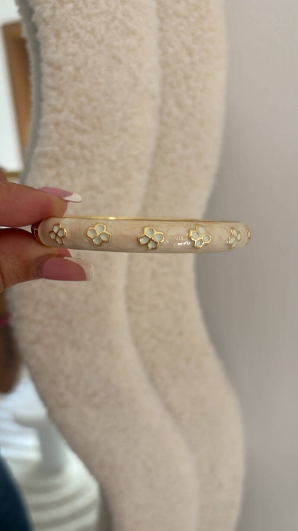 Bracciale retrò flowers beige