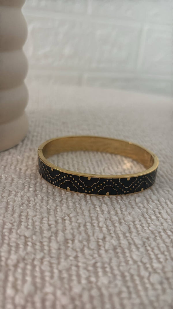 Bracciale quadrifoglio nero