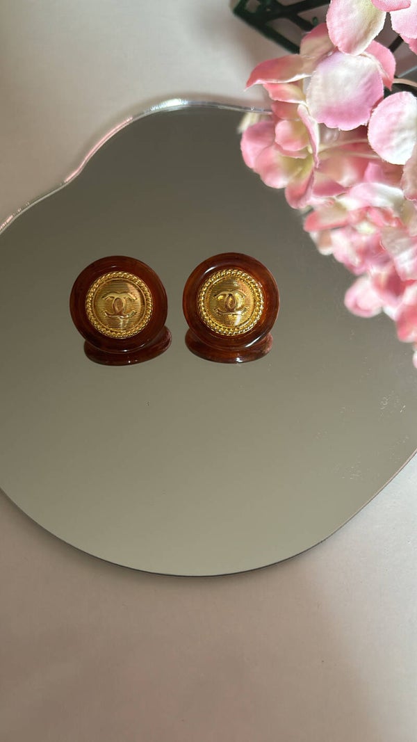 Orecchini a bottone stile vintage cc