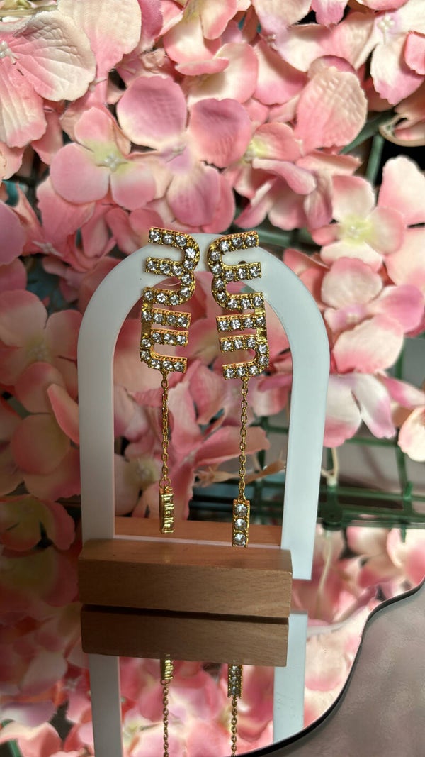 Orecchini pendenti brillantini Miu