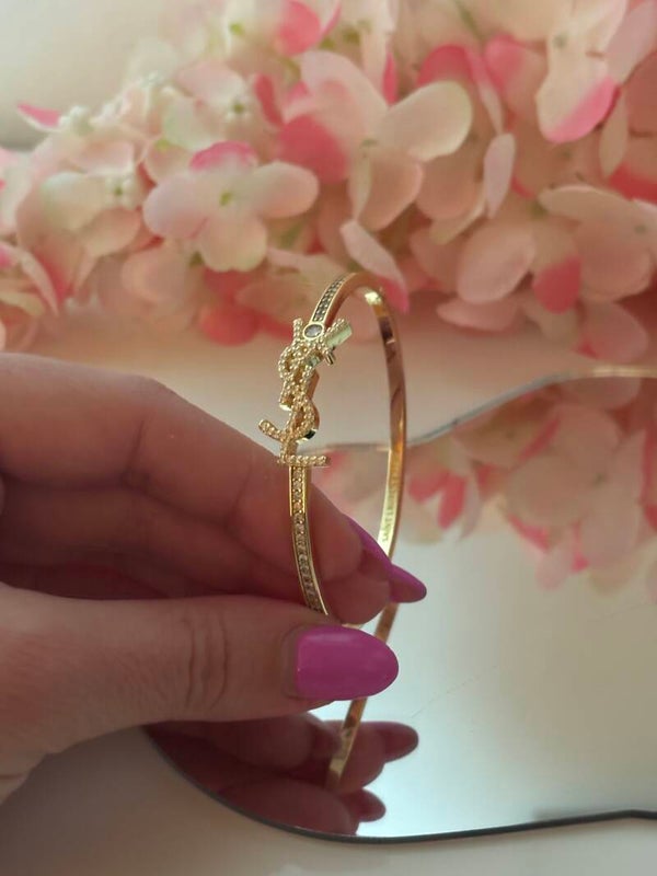 Bracciale rigido brillantini Ysl
