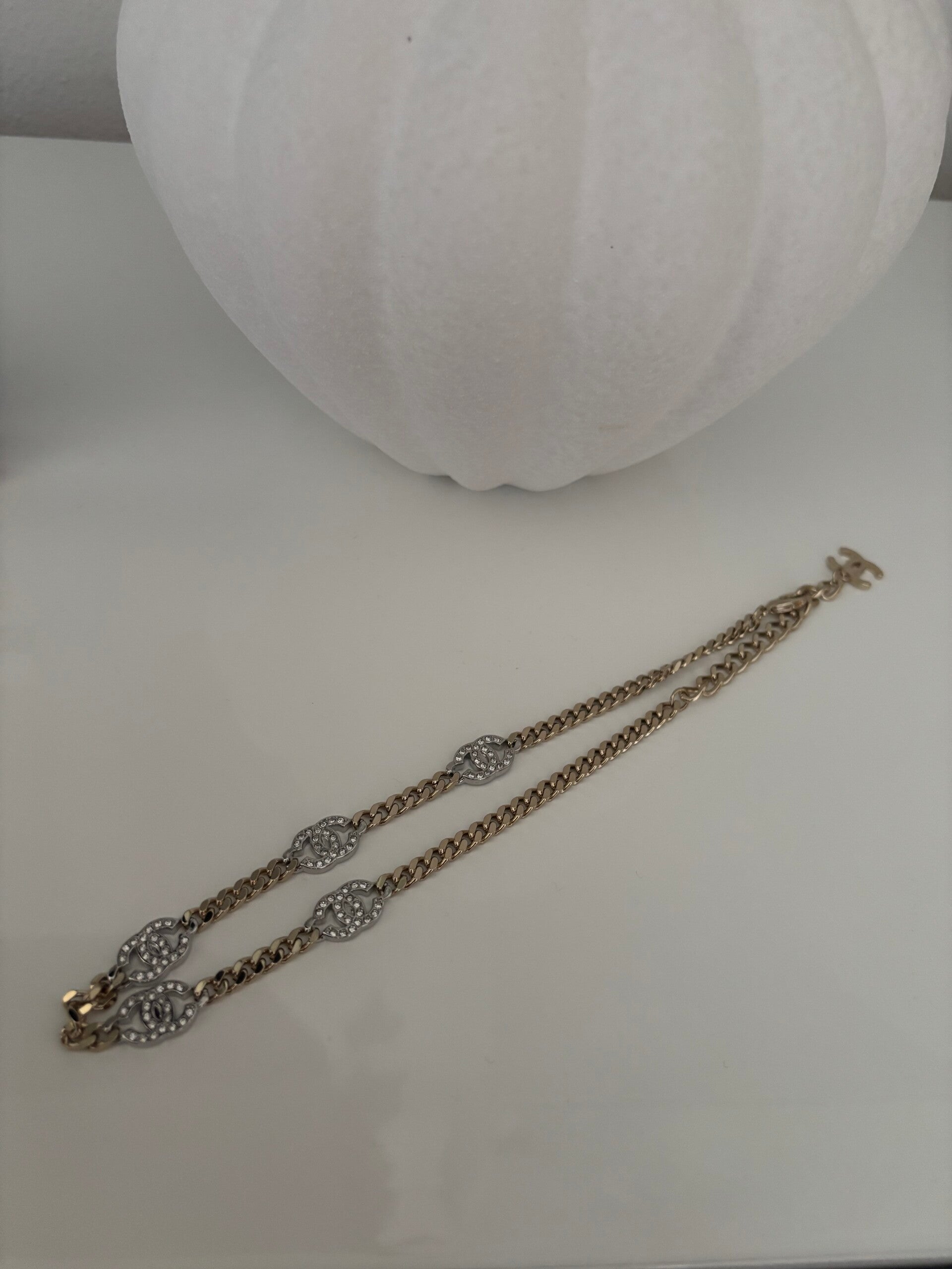 Collana cc mod cocker bicolor silver gold