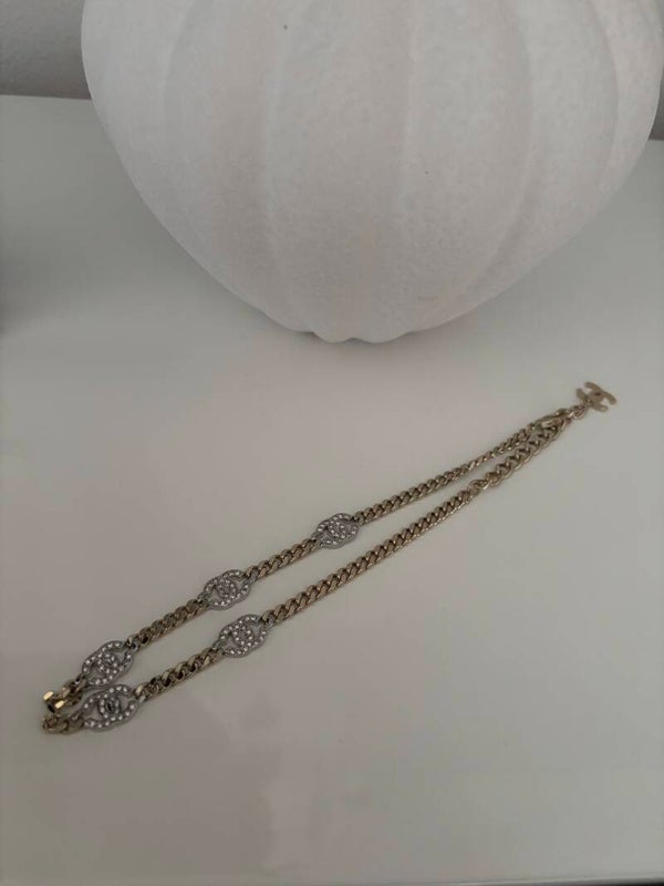 Collana cc mod cocker bicolor silver gold