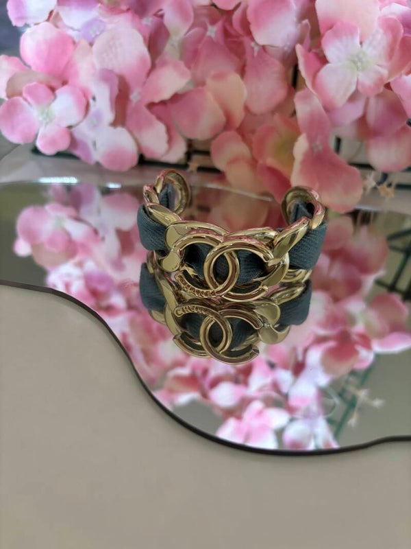 Bracciale con inserti in jeans cc