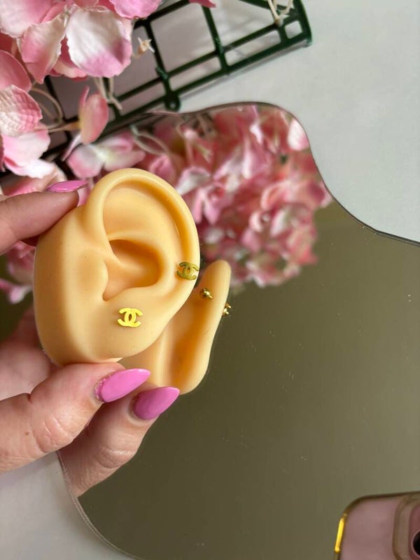 Orecchini mini mini cc per doppio buco