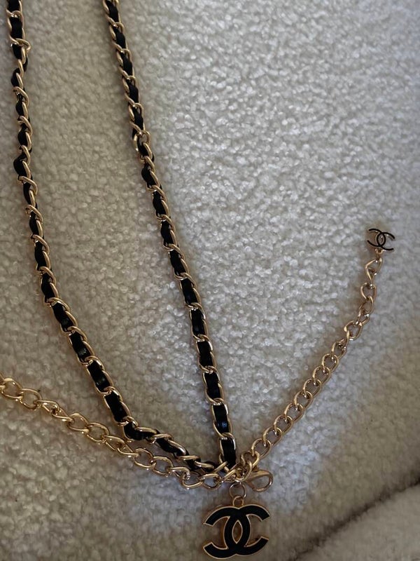 Cintura a catena logo black cc
