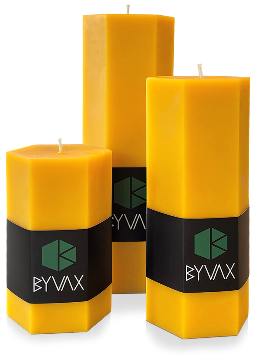 Bijenwas Stompkaars HEKLA | 3 Stuks