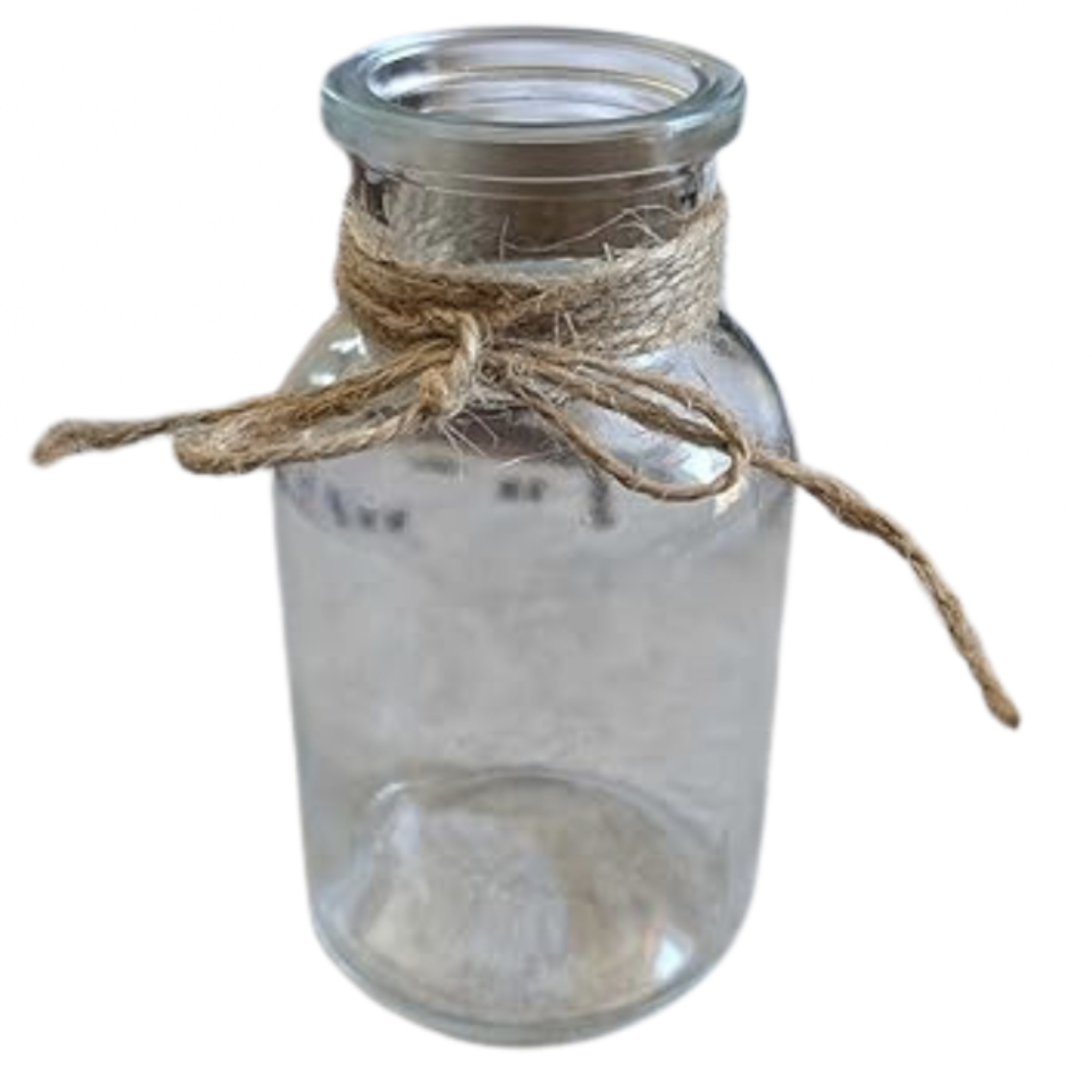 Glasvase mit Dekoschnur