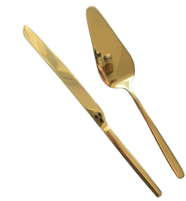 Kuchenservierset - golden hochglanz