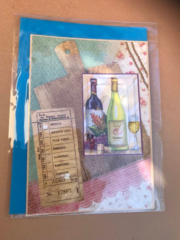 Handmade card wine