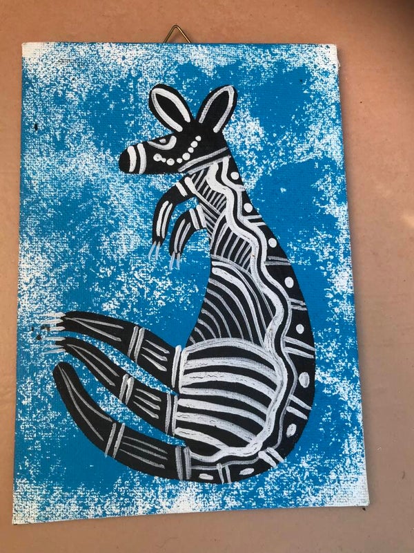 Schilderij Kangaroo aboriginal