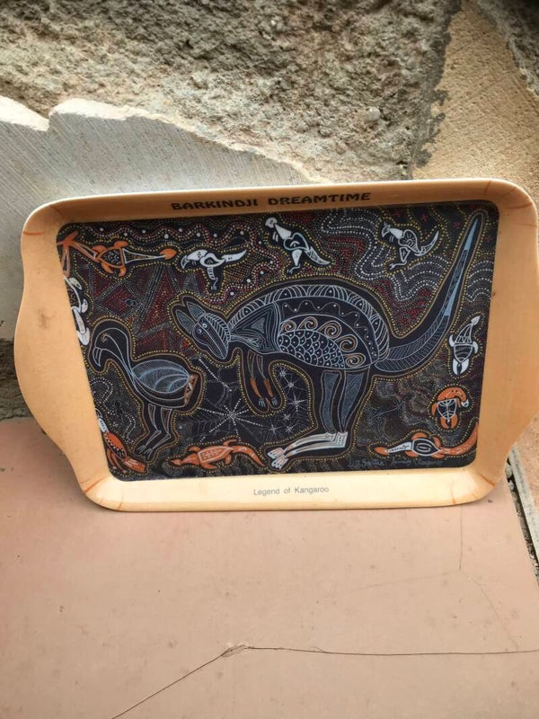 Plastic plate aboriginal design