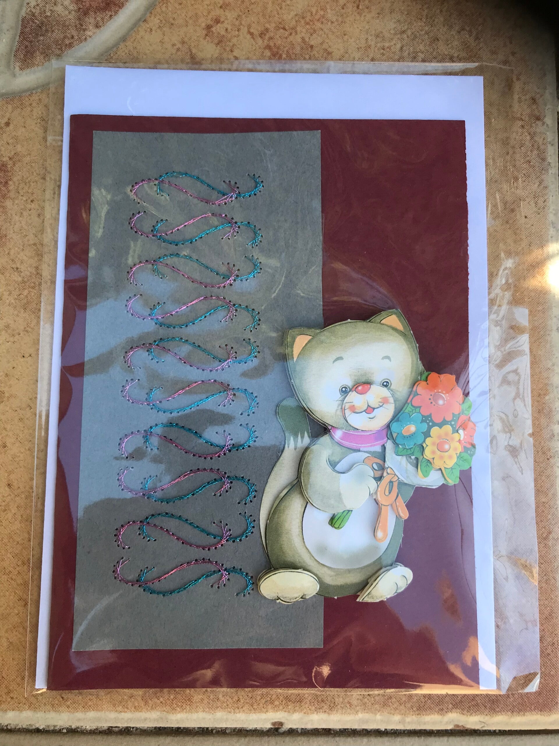Handmade card cat