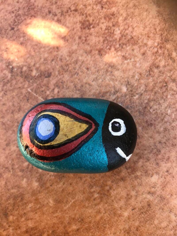 Painting stone fish