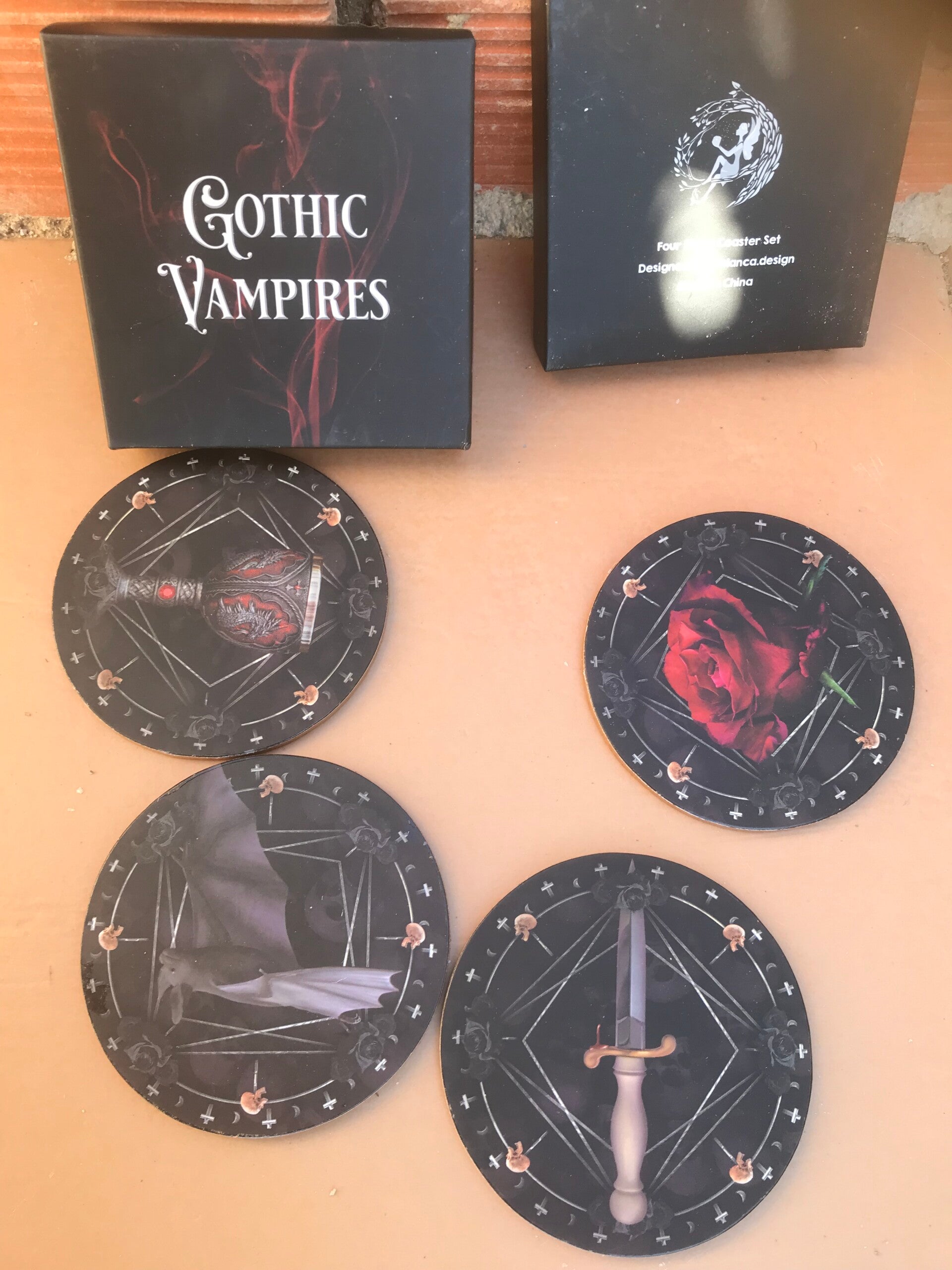 Gothic vampire fairloot coasters 4 pieces