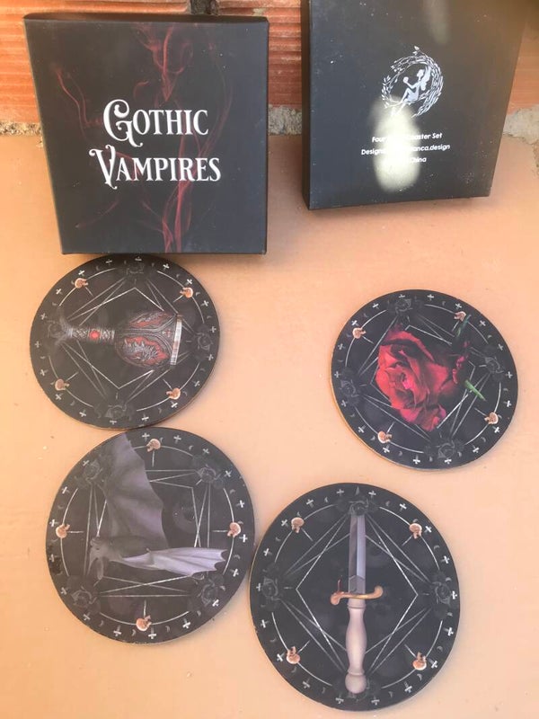 Gothic vampire fairloot coasters 4 pieces