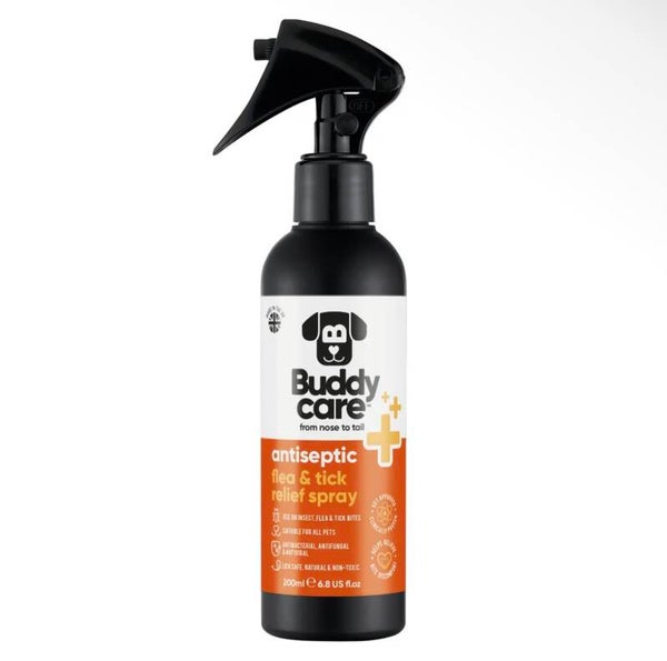 Buddycare Pet Antiseptic Flea & Tick Relief Spray - 200ml / 6.76 Fl oz