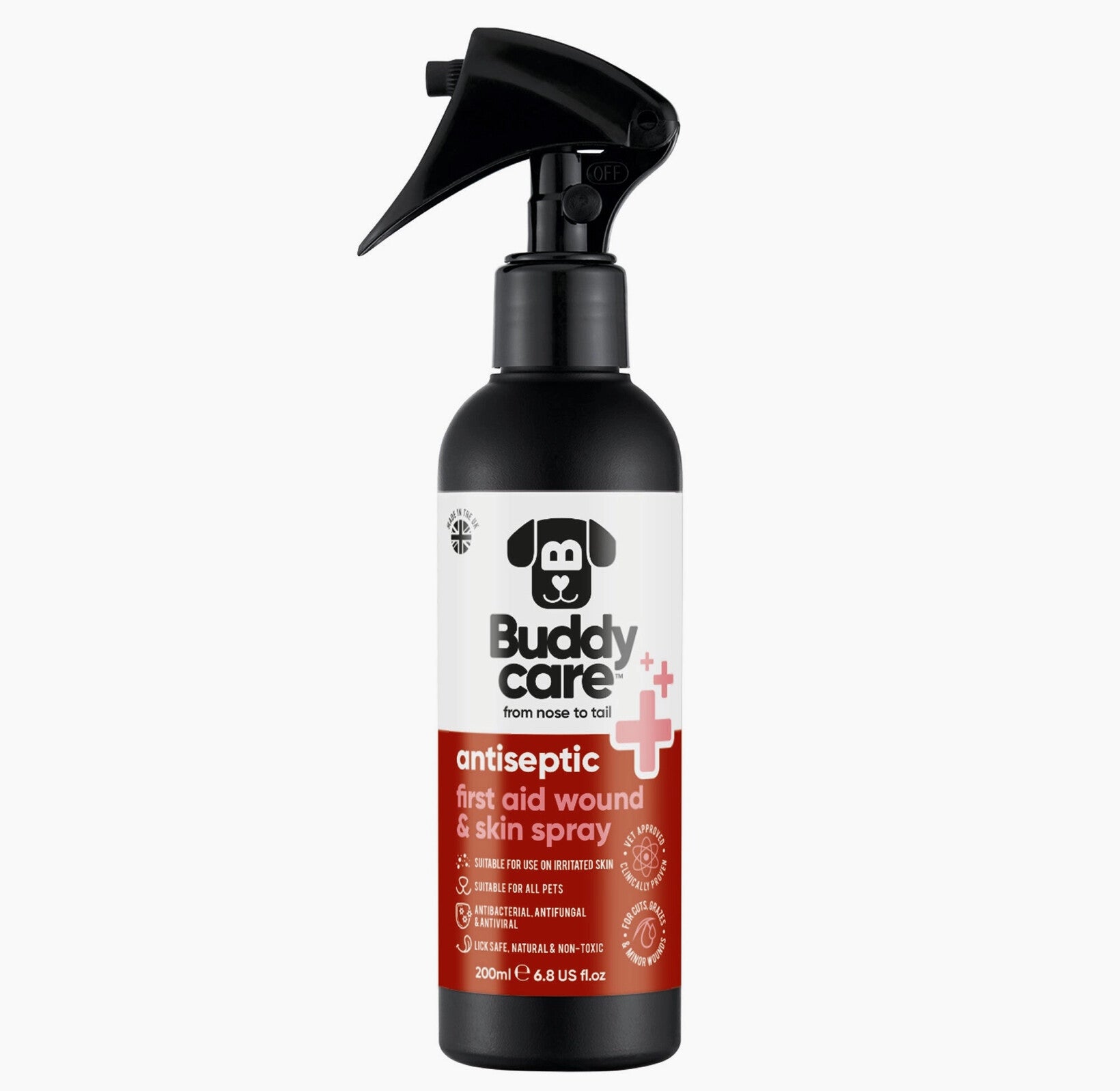 Buddycare Pet Antiseptic First Aid Wound & Skin Spray - 200ml / 6.76 Fl oz