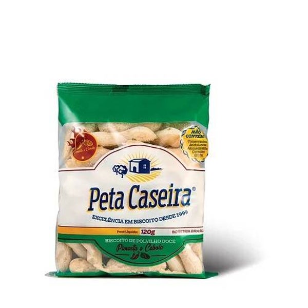 BISCOITO DE POLVILHO TEMPERADO PALITO PETA CASEIRA 120GR