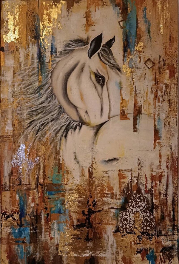 " White horse "