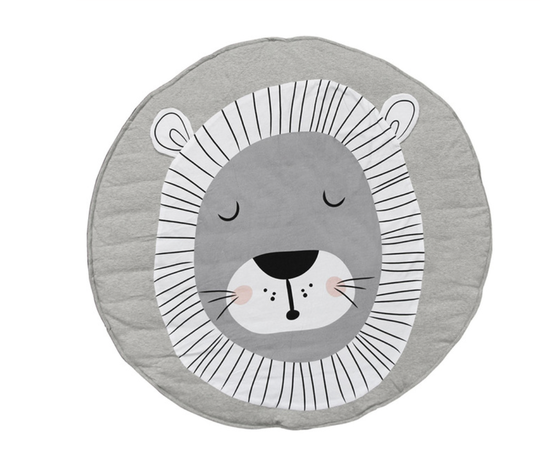 Speelmat Kinderkamer Leeuw 90cm | Grijs Wit Jongen Meisje Baby Peuter Kleuter