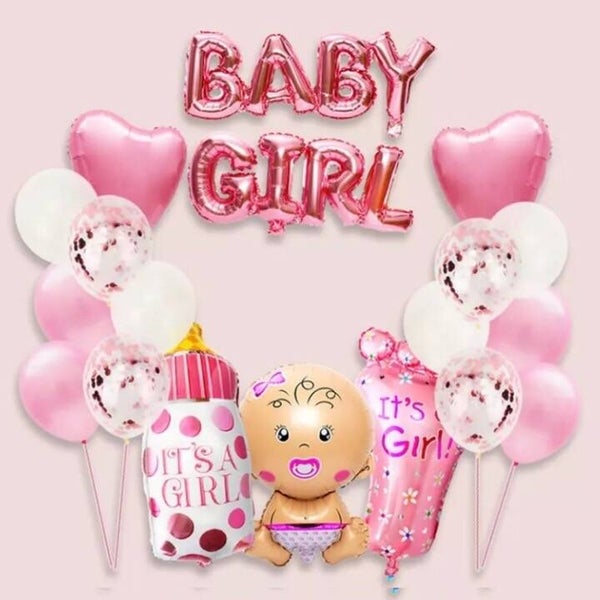 Babyshower Versiering Baby Girl - 19 stuks