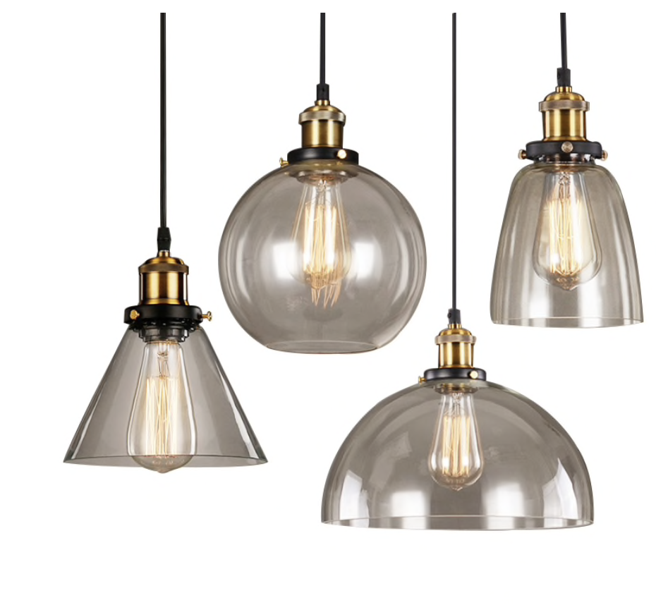 Vintage Hanglampen | Amber Glazen Hanglamp