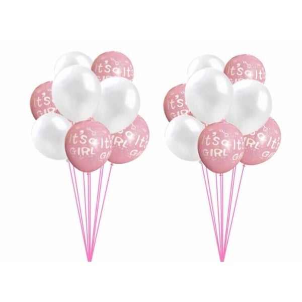 Babyshower Ballonnen Set It’s a Girl – 16 stuks Helium Ballonnen Baby Geboorte Feest Meisje