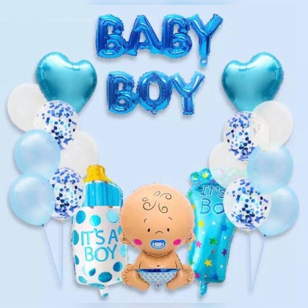 Babyshower Versiering Baby Boy - 19 stuks 