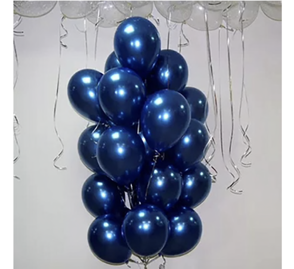 Luxe Chrome Ballonnenset Donker Blauw - 20 Stuks 