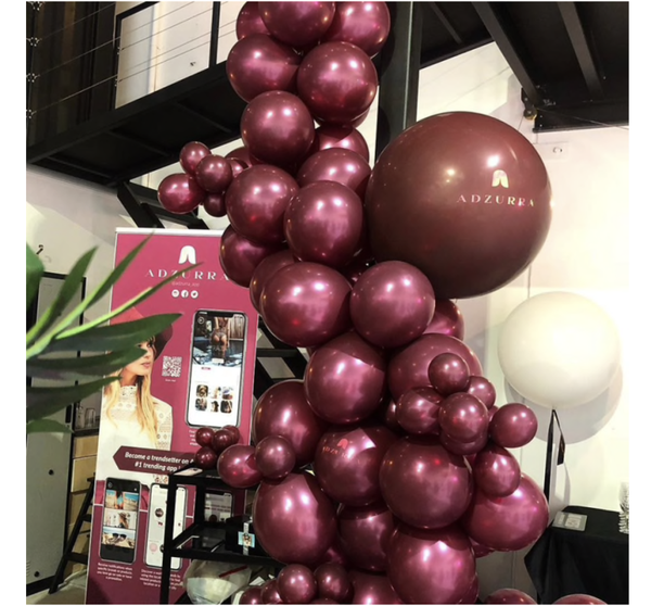 Luxe Chrome Ballonnenset Bordeaux Rood 20 Stuks