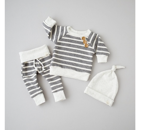 Baby 3-Delig kledingsset Streep Grijs 