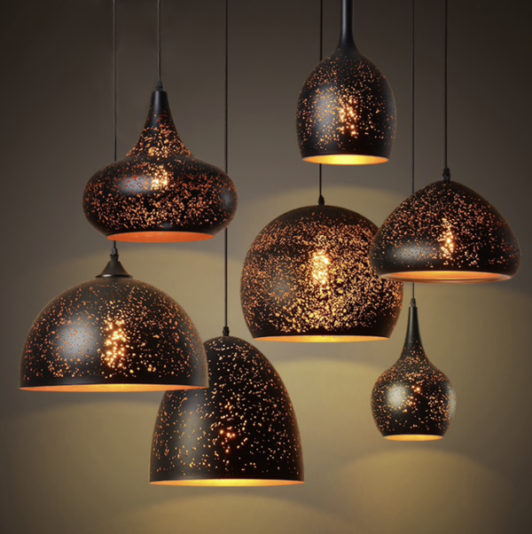 Vintage Hanglamp Zwart - Goud | Industriële hanglampen combinatie