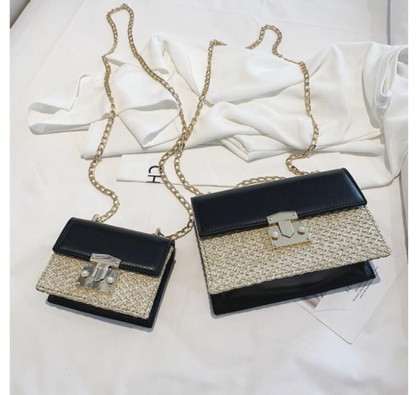 Designer Stro Schoudertas Set Zwart  - Premium Quality! 