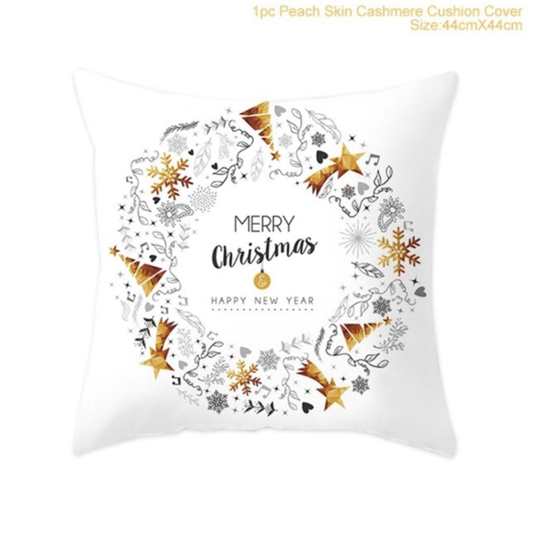 Kerst Kussenhoes Sneeuw Ster Goud 44x44cm | Merry Christmas Vrolijk Kerstfeest Gift Huis Decoratie Kerst Kussen