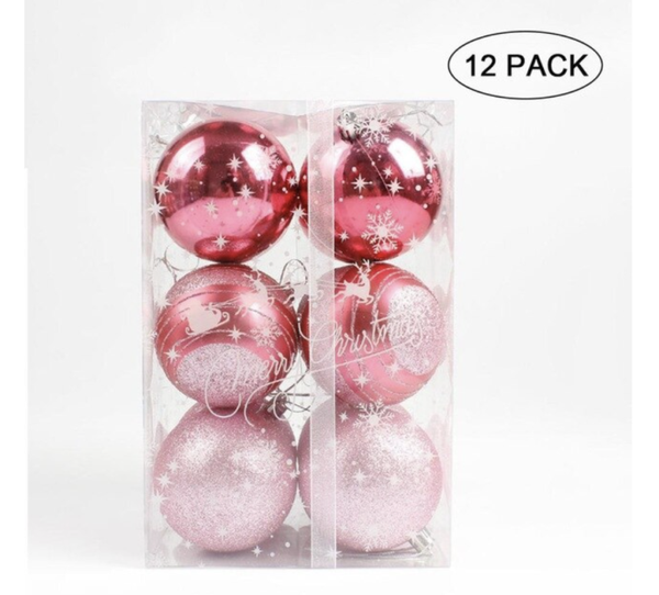 Gift Set Deluxe Kerstballen Roze Rose Kerstboom Decoratie 